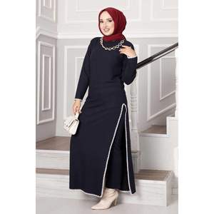 Ensemble 2 pièces à fente latérale bleu marine - Product Image 4