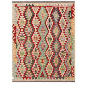 พรมอิมาโกะ ไมมาณา อัฟกานิสถาน คิลิม ขนาด 196 x 155 ซม. ชุดพรมปูพื้น - Product Image 1