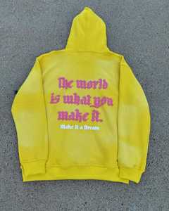 Survêtement de sororité grecque, ensemble de sweat à capuche et pantalon de survêtement personnalisé, tenue Streetwear à la mode jaune, vêtements de sport décontractés pour femmes et hommes - Product Image 3