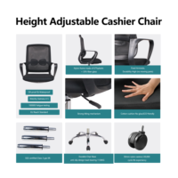 Offre Spéciale Chaise de Caisse Ergonomique Moderne en Tissu, Chaise de Dessin Réglable avec Repose-Pieds, Tabouret Pivotant