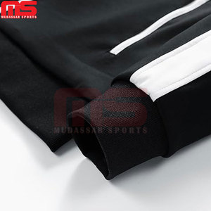 Survêtements d'hiver pour hommes, 2 pièces, style uni, manches longues, veste zippée intégrale, confortable, athlétique, 100% polyester, léger - Product Image 2