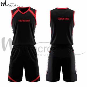 OEM ODM Nouveauté Rouge Noir 100% Polyester Vêtement Adulte Séchage Rapide Respirant Vêtement de Sport Extérieur Uniforme de Basket-Ball pour Équipe - Product Image 1