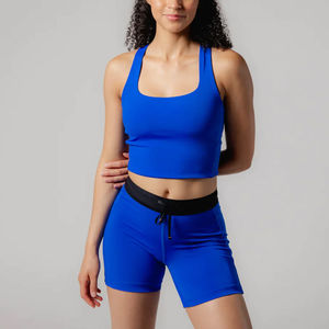 Shorts de compression respirants et à séchage rapide de haute qualité, taille haute, coupe ajustée, fermeture élastique à la taille, 100 % coton toile, OEM/ODM - Product Image 6