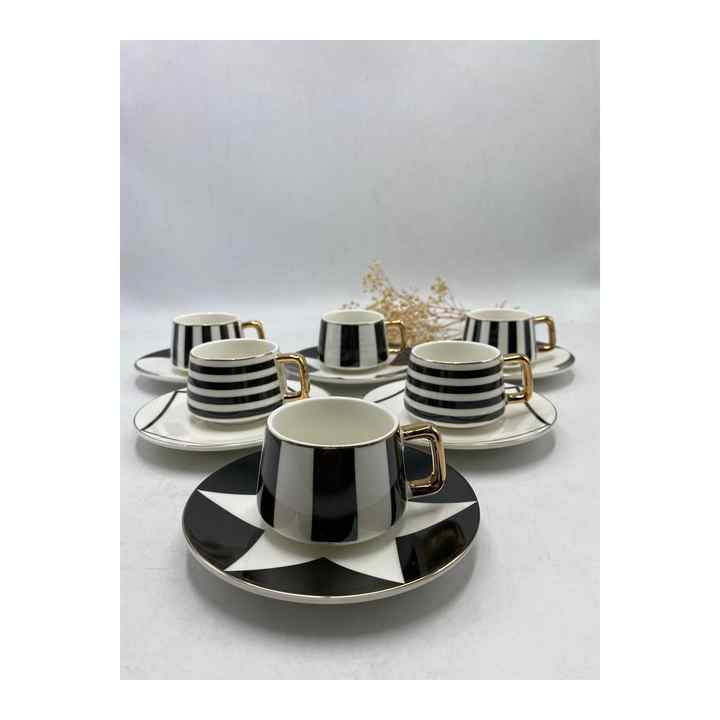 Gönül Porcelain Porcelain Coffee Cup Set with Gilding Detail