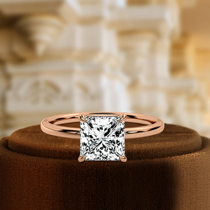 Anillo de Compromiso Solitario con Diamante Cultivado en Laboratorio, Corte Princesa, 1 Quilate, Certificado IGI, Oro Amarillo de 14k, Anillo de Boda para Regalo de Aniversario - Product Image 3