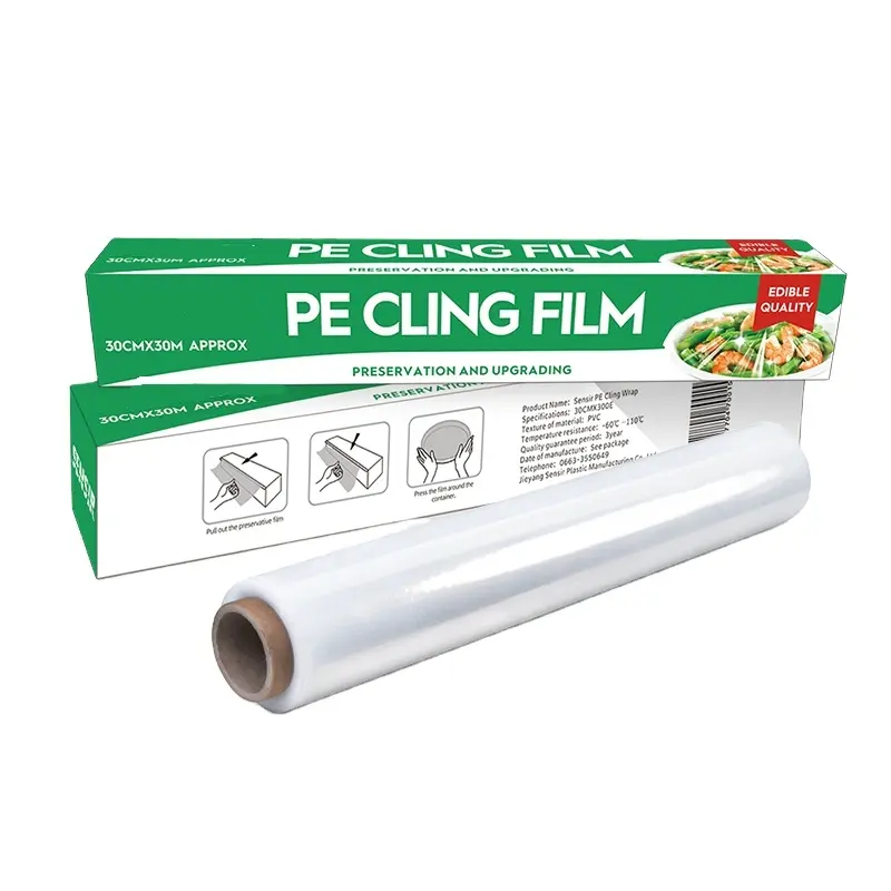 Rouleau de film alimentaire transparent d'emballage alimentaire en polyéthylène avec des boîtes à bas prix fabriqué au Vietnam ODM fournisseur fiable
