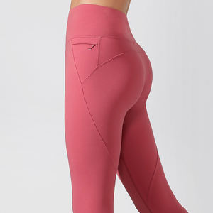 Leggings unis sans couture Collants de yoga Pantalons de yoga serrés tricotés à taille haute personnalisés Leggings de haute qualité pour femmes - Product Image 3