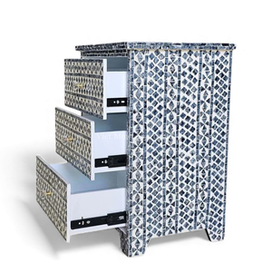 Armoire de rangement moderne en nacre faite à la main avec incrustations de coquillages sophistiquées, meubles pour salon - Product Image 3