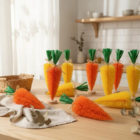 Figurines de carottes miniatures, ornements orange, décoration de table à domicile, décoration de Pâques, mini carotte décorative, faux brosse à bouteille en sisal, carotte