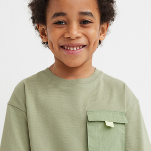 Camiseta de algodón orgánico 100% para niños, camiseta informal de gran tamaño para correr - Product Image 3