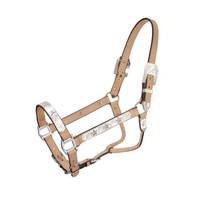 Cabestro Floral Lariat de Cuero y Nylon Resistente y Ajustable, Cabestro Duradero para Caballos, Equipo de Equitación Personalizado para Uso General