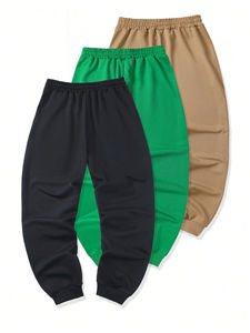 Men's Casual Eco-Friendly <b>Breathable</b> 100% Cotton Jogger Pants <b>Trousers</b> Customizable Pockets Drawstring Closure Best Quality - Product Image 2