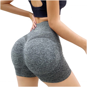 Women's Custom High Waist Seamless Yoga <b>Leggings</b> Solid Pattern Workout Gym Shorts for Push up Butt <b>Scrunch</b> Booty Training - Product Image 6