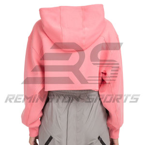 Custom Logo Streetwear Women Sweatshirt Pullover Gym Hoodies Women Crop Hoodie Ladies Casual Crop Top Hoodie <b>Set</b> - Product Image 3