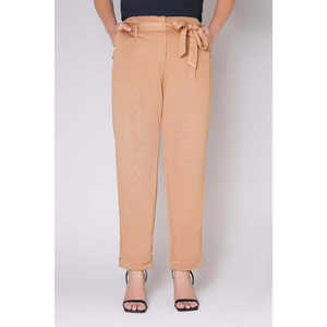 Pantalón de Cintura Alta con Esponja WG-WS-22-W14 B, Tejido Crepé Transpirable, Tinte Liso - Product Image 1