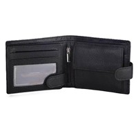 Dompet Kulit Pendek Pria Berkualitas Premium dengan Penutup Terbuka dan Lapisan Poliester