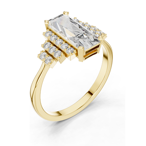 2.04 CT Lab <b>Emerald</b> Cut Ladies Engagement <b>Ring</b> IGI Certified VVS-VS EF Clarity 18KT 14KT 10KT Gold 925 <b>Silver</b> Rose/Yellow/White - Product Image 5
