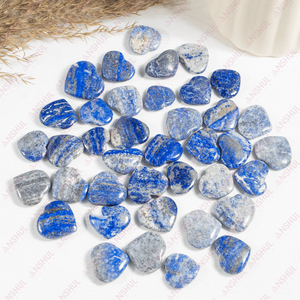 Mini Corazones Planos de Lapislázuli para la Confianza, Meditación y Decoración, Curación Natural - Product Image 1