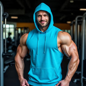 <b>Sleeveless</b> <b>Hoodie</b> for <b>Men</b> Athletic Workout Vest with Hood for Spring Fitness Training Gym Sports High Quality - Product Image 1