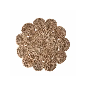 Mantel Individual redondo de lino y algodón con borlas Bohemias de macramé de diseño elegante, manteles individuales a prueba de calor para mesa de comedor, decoración de mesa de granja - Product Image 4