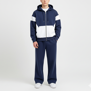 Ensemble sweat-shirt et pantalon de survêtement en molleton 100% coton léger, respirant, uni, avec logo imprimé personnalisé, vêtements décontractés d'hiver, streetwear pour hommes, 2 - Product Image 3