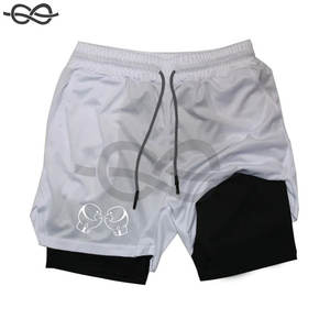 Pantalones cortos de boxeo de moda Gimnasio Deportes Boxers Trunks Double-Deck 2 en 1 Entrenamiento de secado rápido Gimnasio Comfort Fitness Summer Running Shorts - Product Image 6