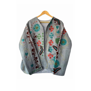 Reversible Ladies Suzani Embroidery <b>Short</b> <b>Jacket</b> Quilted Boho Bomber Coat Suede Leather Soft Comfortable Autumn Spring Winter - Product Image 6