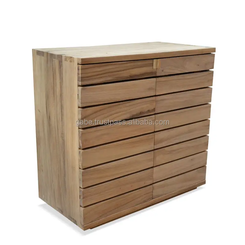 خشب الساج الطبيعي اليدوي ، منظم واسع من 4 طبقات أبعاد قابلة للتخصيص 80x40x75 سم