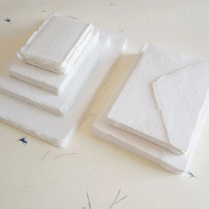 ซองจดหมายสีขาวขอบ GSM 250 A6เสน่ห์แบบเรียบง่ายทำด้วยมือ - Product Image 1