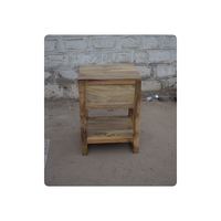 Meubles en bois de manguier vintage faits à la main sur mesure, table de chevet moderne à 2 portes, multifonctionnelle, hauteur réglable, couleur naturelle