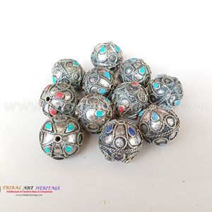 Boutons ronds Afghan Kuchi Petits embellissements de costumes tribaux Accessoires de couture ethniques faits à la main - Product Image 2