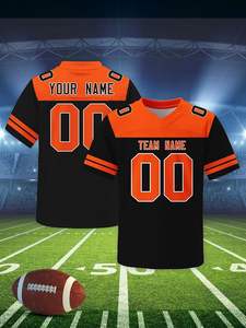 Maillot de football américain personnalisé de haute qualité, imprimé par sublimation, respirant, manches courtes, antibactérien, séchage rapide, sport - Product Image 2