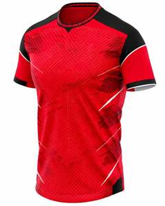 Conjunto de Uniforme de Fútbol Personalizado Rojo y Negro con Pantalones Cortos, Transpirable, de Poliéster, para Entrenamiento, Partido, Ropa Deportiva de Equipo - Product Image 2