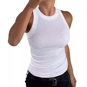 Hauts respirants couleur unie teint femmes débardeur 100% coton femmes débardeurs prix directs d'usine pour les acheteurs B2B - Product Image 1