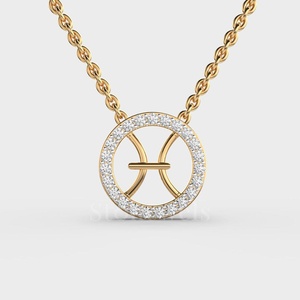 Collier en diamant du zodiaque Poissons: un symbole d'élégance céleste, de charme astrologique et de beauté intemporelle. - Product Image 6