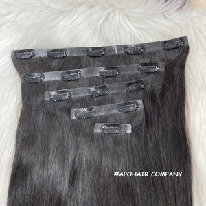 Extensions de cheveux humains 100 vierges Remy, produit en vogue, Extensions de cheveux humains à Double traction sans couture avec Clip - Product Image 4