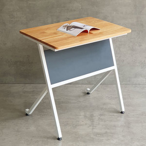 Bureau professeur/élève 70x50cm avec plateau en bois d'hévéa et pieds en métal thermolaqué PSD032 - Product Image 2
