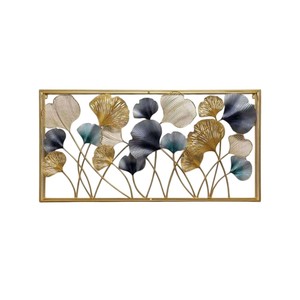 Decoración de Pared de Metal de Hierro de Alta Calidad, Diseño de Hoja de Loto, Dorado, Negro, Plateado, Decoración de Pared para Sala de Estar, Dormitorio - Product Image 3