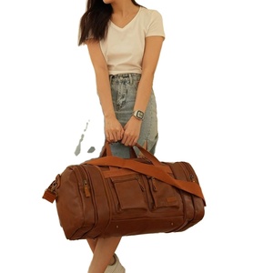 Bolsa de Viaje de Cuero Genuino Grande Vintage con Logotipo Personalizado OEM/ODM |   Bolsa de Viaje Unisex con Etiqueta, Capacidad 5675L - Product Image 6