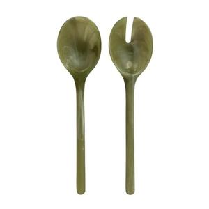 Ensemble de serveurs à salade en résine colorée, fabriqué à la main, écologique, outils à salade de luxe, passe au lave-vaisselle, décoration de table pour la maison et la cuisine - Product Image 2