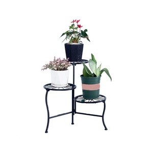 Support de jardinière de forme ronde au design attrayant en fer couleur or support de pots de fleurs à 2 niveaux pour une utilisation intérieure et extérieure - Product Image 5