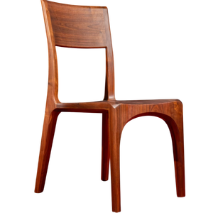 Silla de comedor de nogal maciza moderna de mediados de siglo, silla de madera con acabado de PU para uso en el hogar, hotel, apartamento o villa - Product Image 1