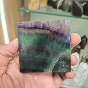 Tranche de racine de Fluorite de qualité supérieure polie à la main tranches de cristal de Fluorite pour la décoration sous-verre poli de Fluorite arc-en-ciel - Product Image 6