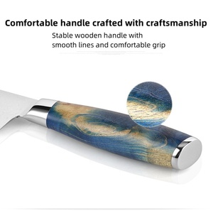 Cuchillo de Chef Damasco personalizado al por mayor con mango de madera de resina cuchillo de cocina de acero inoxidable OEM/ODM pedidos a granel Bienvenidos - Product Image 6