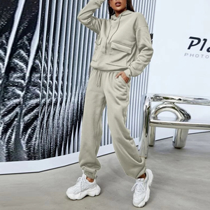 Wholesale Custom 100% Cotton Fleece <b>Plus</b> <b>Size</b> Winter Tracksuit Breathable Streetwear Jogger Hoodies Sweatpants Unisex Adults - Product Image 4