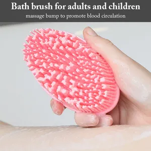 OEM/ODM yumuşak peeling silikon vücut banyo duş Scrubber toptan bebek banyo fırçası kuru silikon vücut kesesi fırça