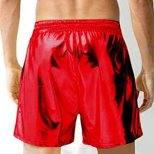 กางเกงขาสั้นออกกำลังกายเอวสูงของผู้ชายกางเกงขาสั้นผ้าโพลีเอสเตอร์ระบายอากาศยาวถึงเข่ากางเกงขาสั้นสีทึบแบบผูกเชือก - Product Image 5