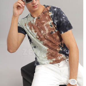 T-shirt confortable délavé à l'acide T-Shirt respirant taille personnalisée en stock T-shirt délavé à l'acide en polyester coton - Product Image 5