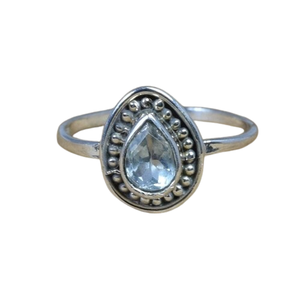 Topaze bleue naturelle bague parfaite pour filles bague faite à la main bijoux en argent Sterling 925 solide pierre précieuse en argent Sterling 925 bijoux de timbre - Product Image 1