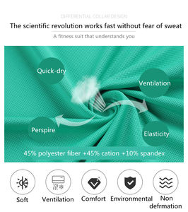 Camiseta deportiva atlética para hombre, ropa deportiva de malla Dry Fit para entrenamientos de gimnasio de verano, tela tejida - Product Image 5